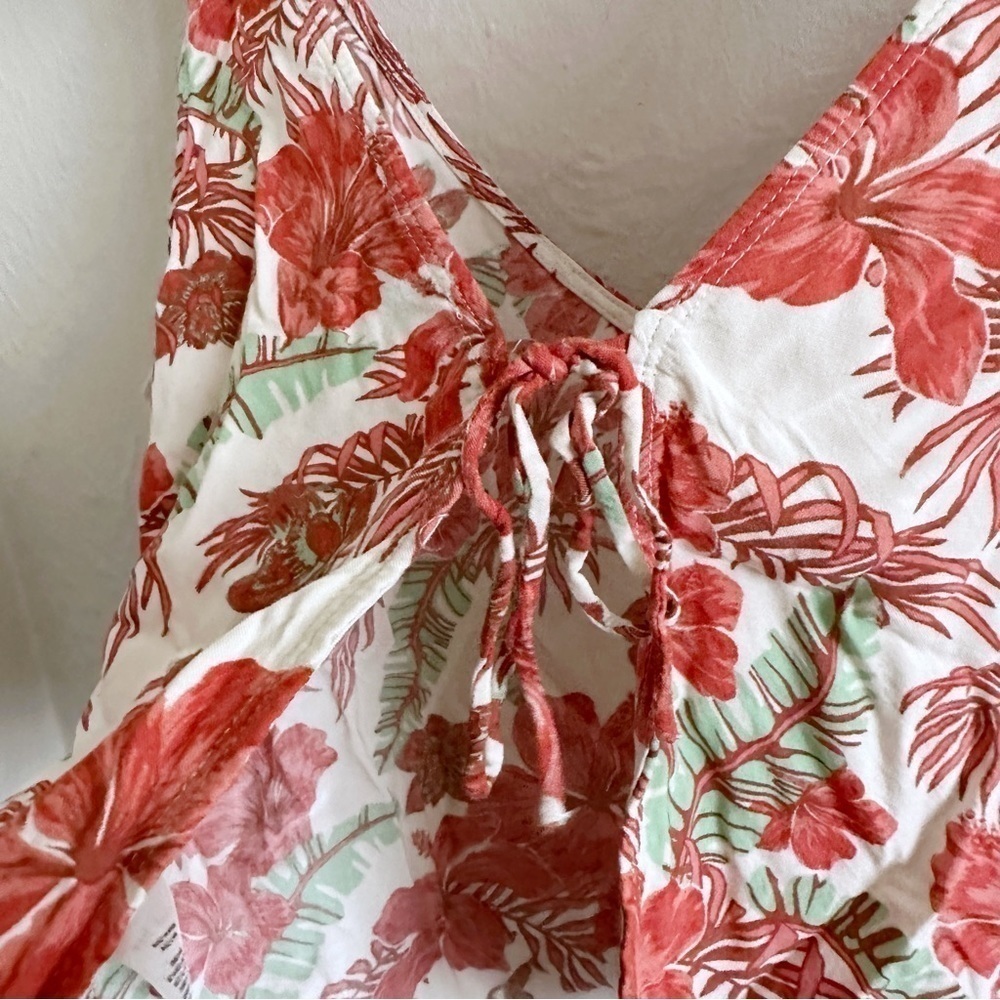 Aritzia Wilfred Free Kempner Open Back Tie Tropical Flowers Tank Top Sizโฆ - Picture 7 of 9